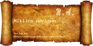 Miklics Adrienn névjegykártya